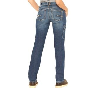 Ariat Rebar Riveter Boot Cut Work Jeans Dark Wash DuraStretch Denim Mid Rise 32